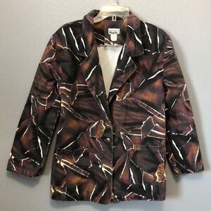 Vintage Q Pid denim jacket Unisex M abstract colorful jeans print retro Y2K 90s